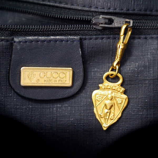 OLD Gucci　フローラ大型トートバッグ（紺）