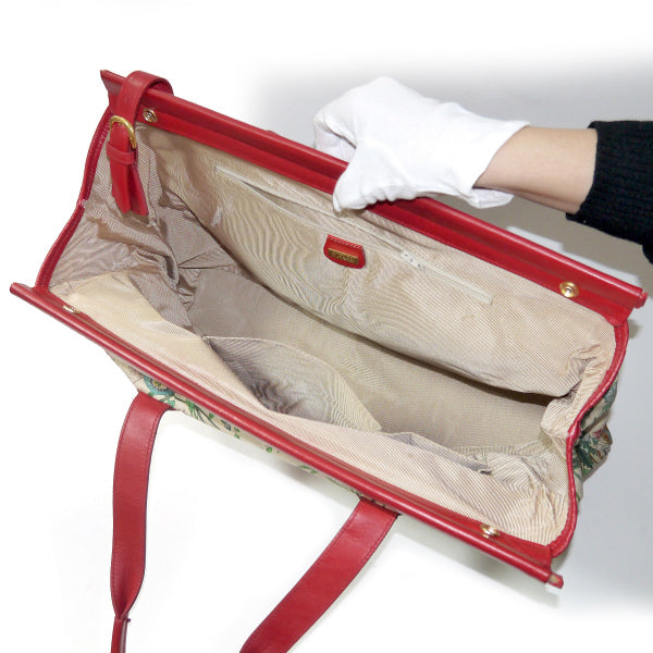 OLD Gucci　フローラ大型トートバッグ（赤）