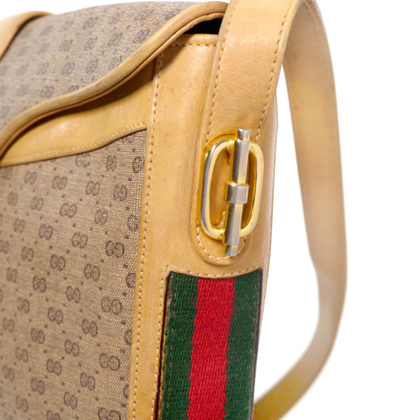 OLD Gucci サイドシェリー バケツ型ショルダー（キャメル）