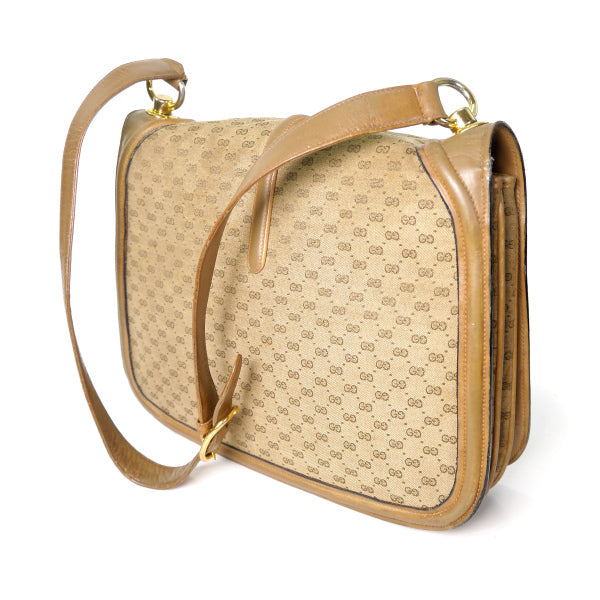 OLD Gucci ウッド×ビット マイクロGGショルダー（茶）