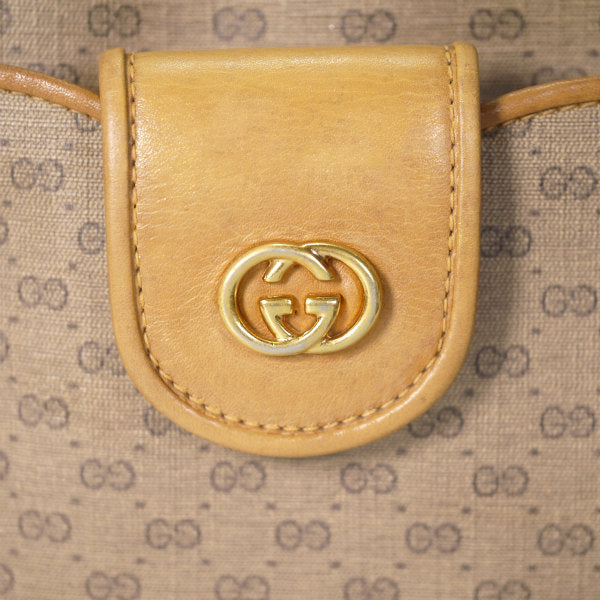 OLD Gucci マイクロGGポーチ付きショルダー（キャメル）