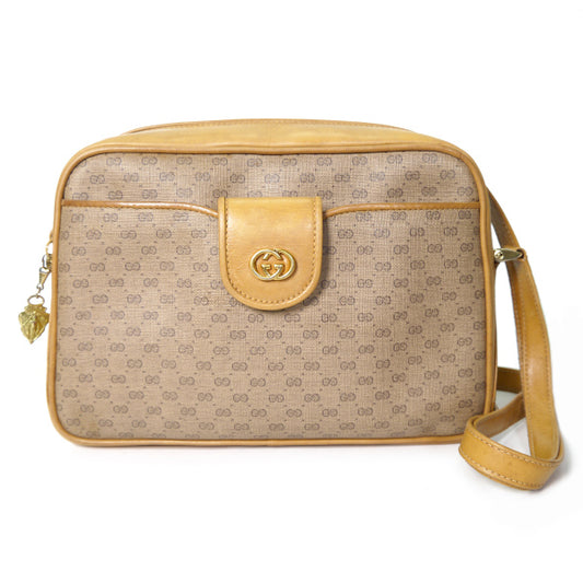 OLD Gucci マイクロGGポーチ付きショルダー（キャメル）