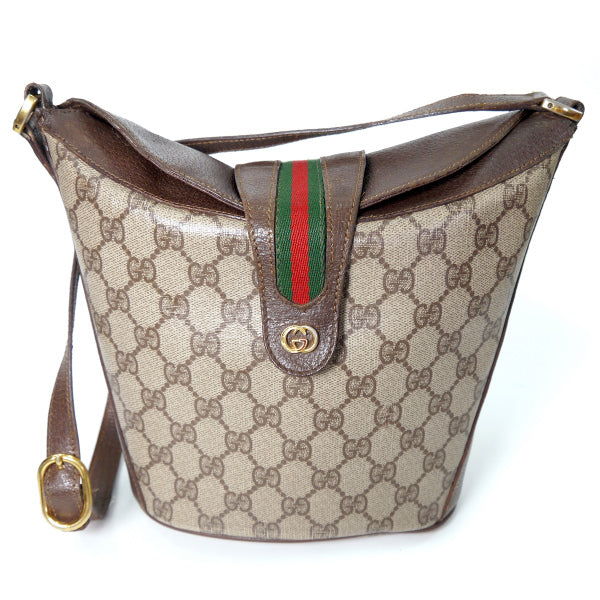 OLD Gucci　バケツ型ミニシェリーショルダー（茶）