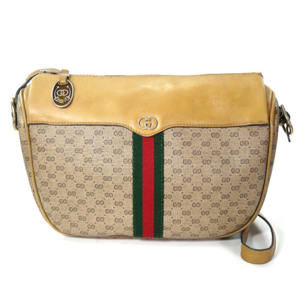 OLD Gucci 　マイクロGG半円シェリー2WAYバッグ（キャメル）