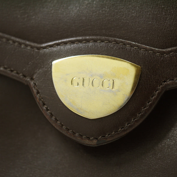 OLD Gucci　レア！ポーチ付きバケツ型ショルダー（濃茶）