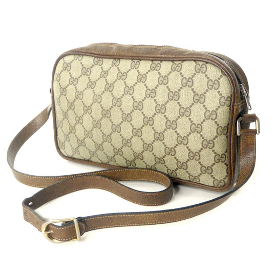 OLD Gucci 横長ショルダ−（縦シェリー・茶）