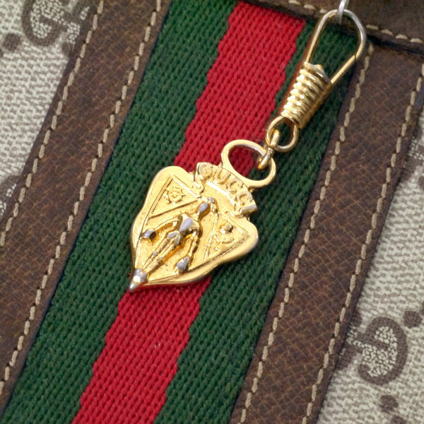 OLD Gucci 横長ショルダ−（縦シェリー・茶）