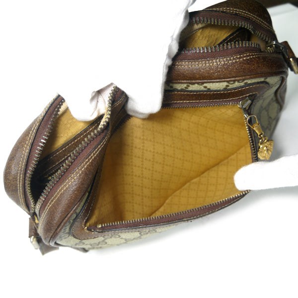 OLD Gucci 横長ショルダ−（縦シェリー・茶）