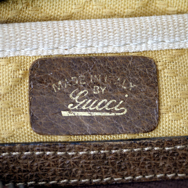 OLD Gucci 横長ショルダ−（縦シェリー・茶）