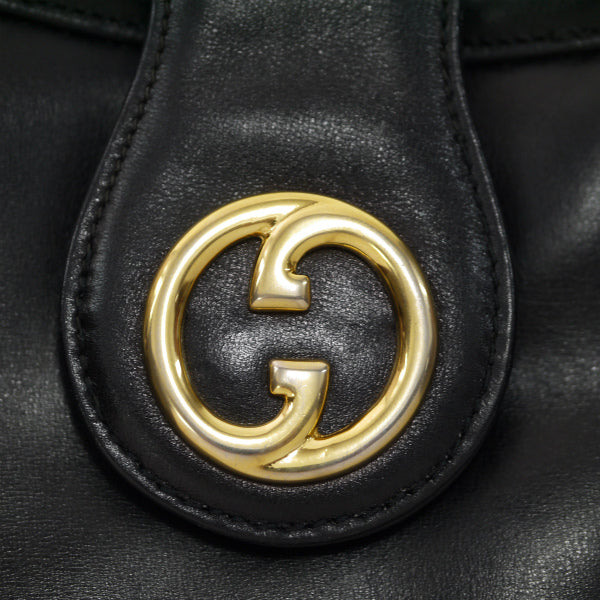 OLD Gucci 1973総革2WAYショルダーバッグ（黒）