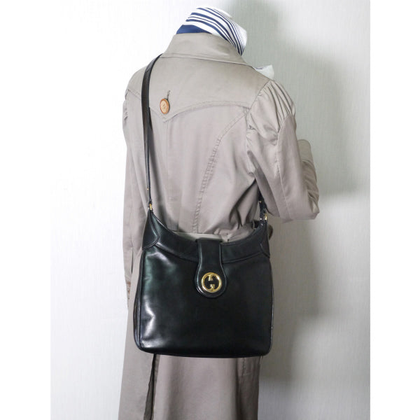 OLD Gucci 1973総革2WAYショルダーバッグ（黒）