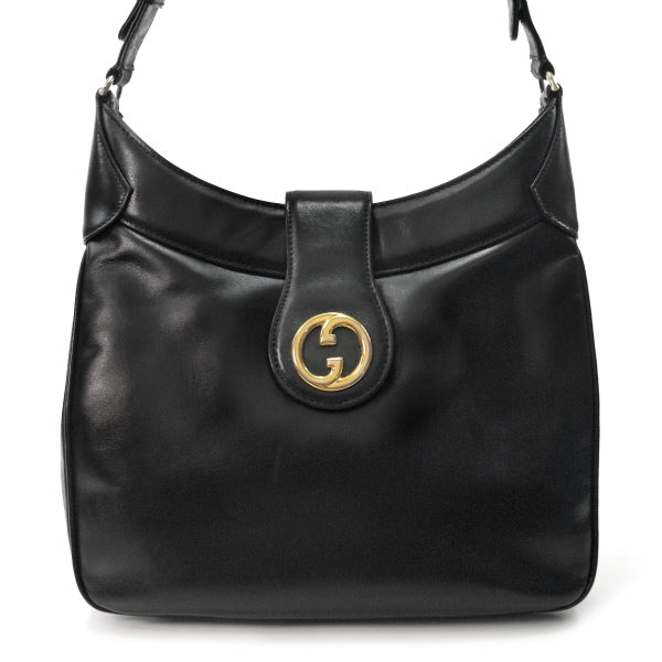 OLD Gucci 1973総革2WAYショルダーバッグ（黒）