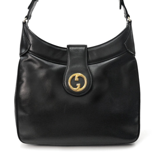 OLD Gucci 1973総革2WAYショルダーバッグ（黒）