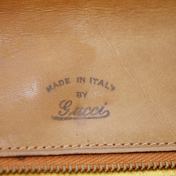 OLD Gucci マイクロGGジャガード ハンドバッグ（茶）