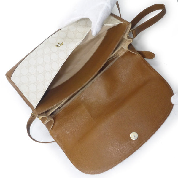 H様専用 OLD Gucci ２層式GG柄斜めがけショルダーバッグ（オフホワイト/茶）