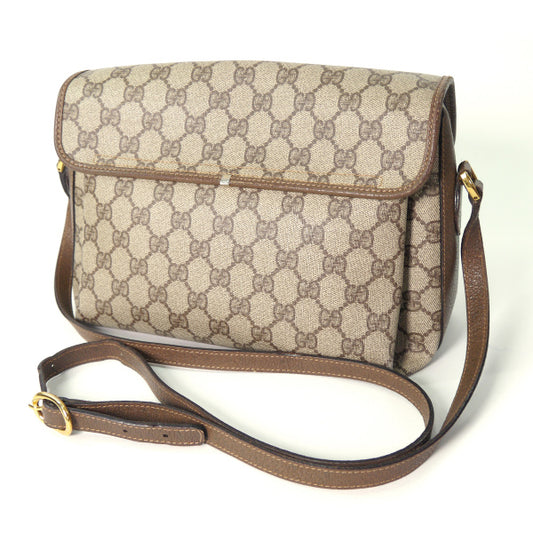 OLD Gucci　３層式GG柄斜めがけショルダーバッグ（茶）