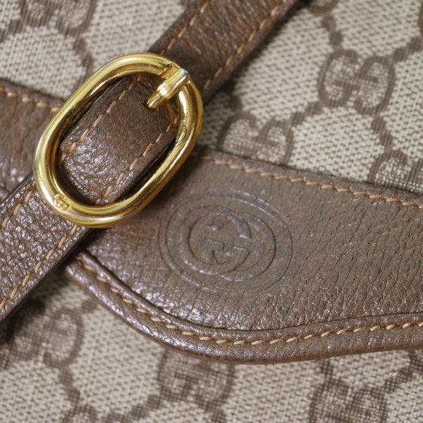 OLD Gucci　３層式GG柄斜めがけショルダーバッグ（茶）