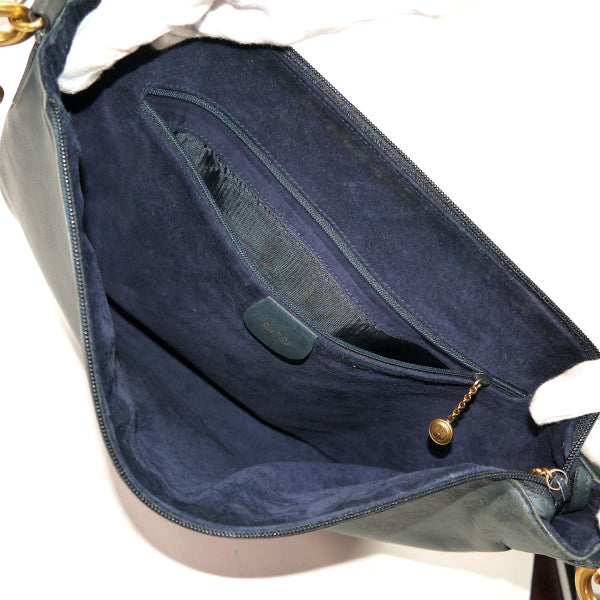 OLD Gucci 半円大型2WAYレザーバッグ（黒）