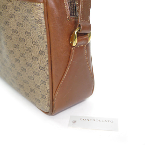 OLD Gucci マイクロGGポーチ付きショルダー（茶）