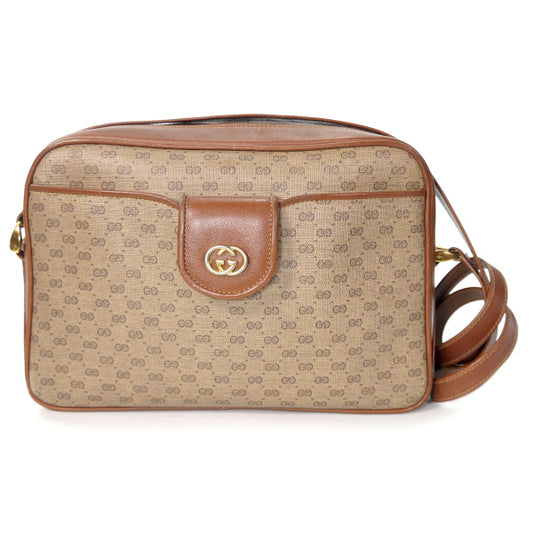 OLD Gucci マイクロGGポーチ付きショルダー（茶）