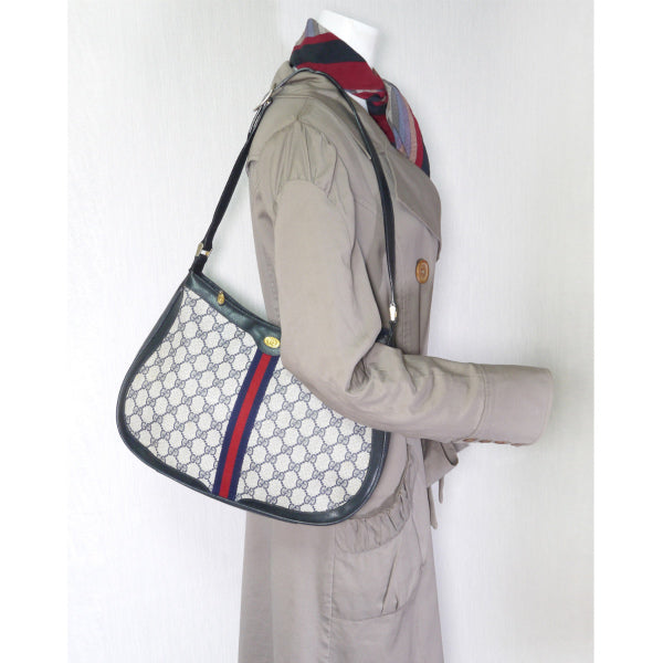 OLD Gucci 　ラウンド大型シェリーワンショルダー（青）