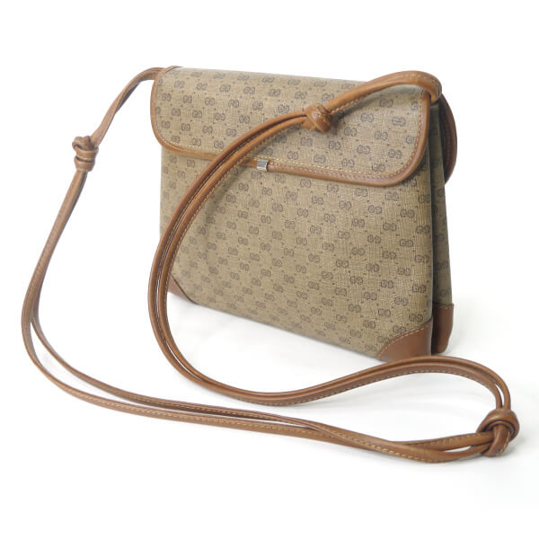 OLD Gucci マイクロGG 2層ミニポシェット（茶）