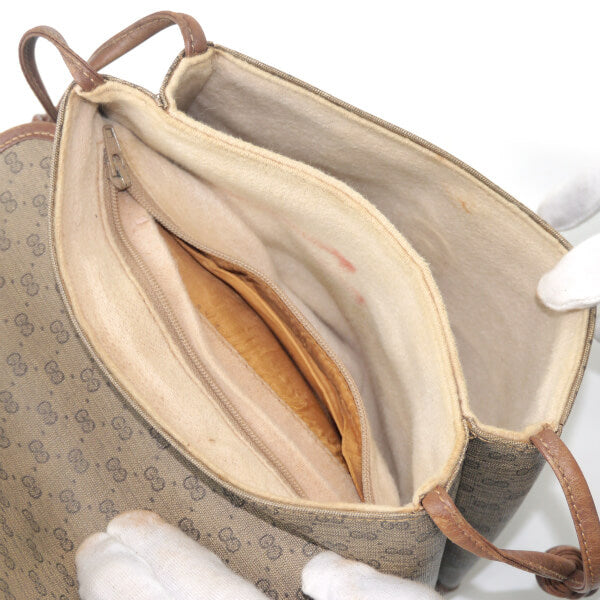OLD Gucci マイクロGG 2層ミニポシェット（茶）