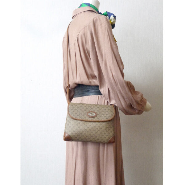 OLD Gucci マイクロGG 2層ミニポシェット（茶）
