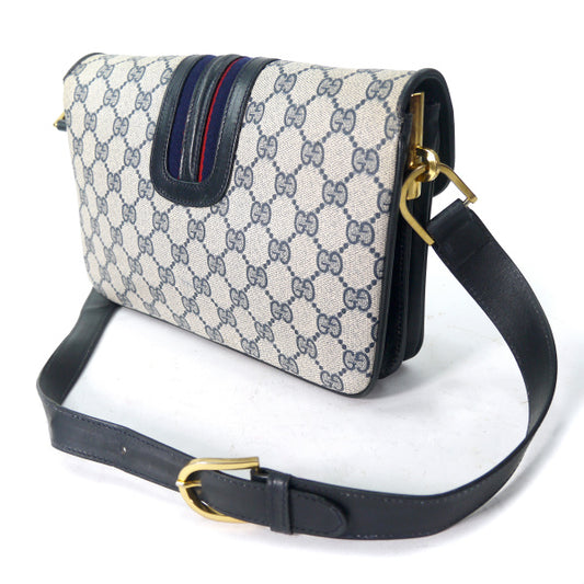 OLD Gucci レア！ロック金具シェリーショルダー（青）