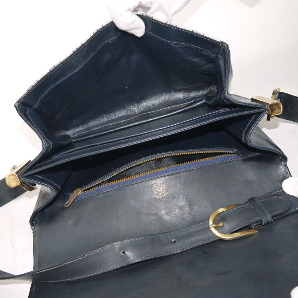 OLD Gucci レア！ロック金具シェリーショルダー（青）