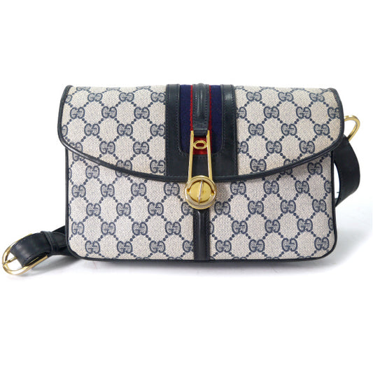 OLD Gucci レア！ロック金具シェリーショルダー（青）