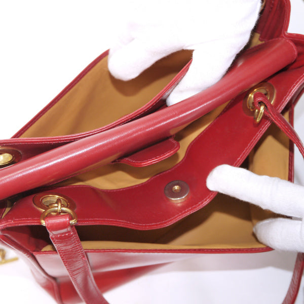 OLD Gucci　本革製B5トートバッグ（赤）