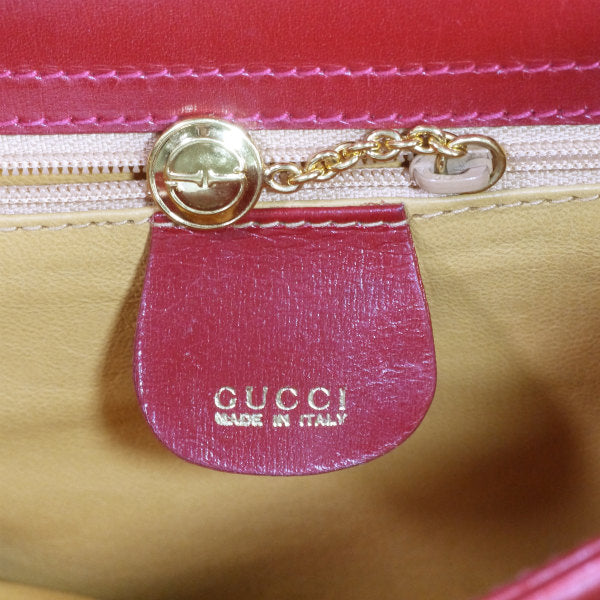 OLD Gucci　本革製B5トートバッグ（赤）