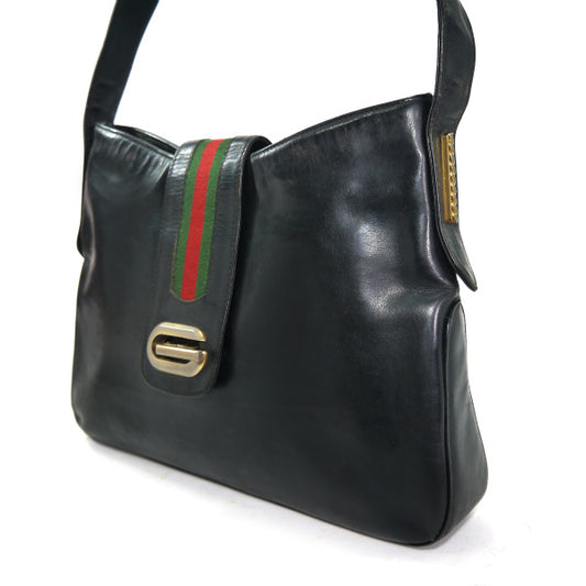 OLD Gucci　総革シェリー×G金具セミショルダー（黒）