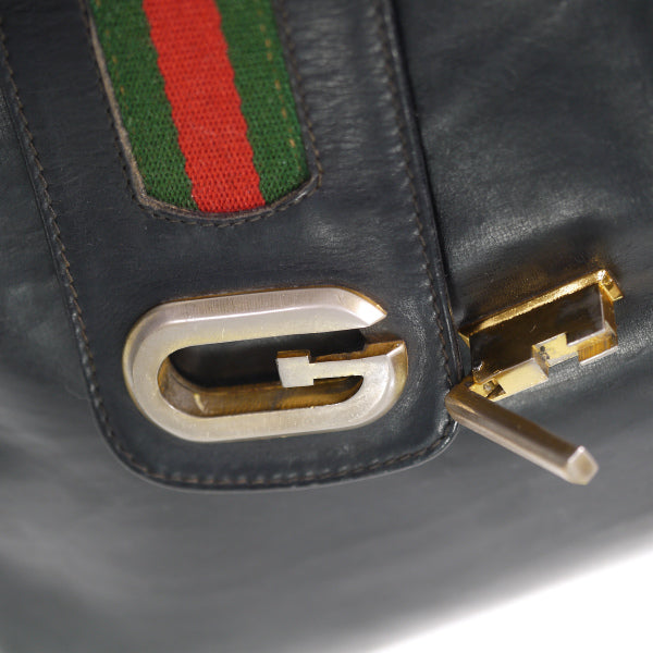 OLD Gucci　総革シェリー×G金具セミショルダー（黒）