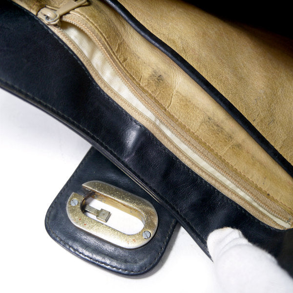 OLD Gucci　総革シェリー×G金具セミショルダー（黒）