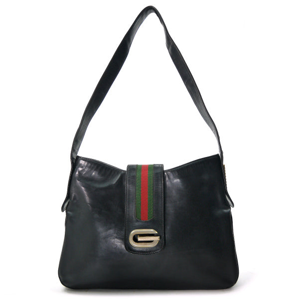 OLD Gucci　総革シェリー×G金具セミショルダー（黒）