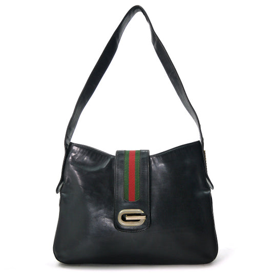 OLD Gucci　総革シェリー×G金具セミショルダー（黒）