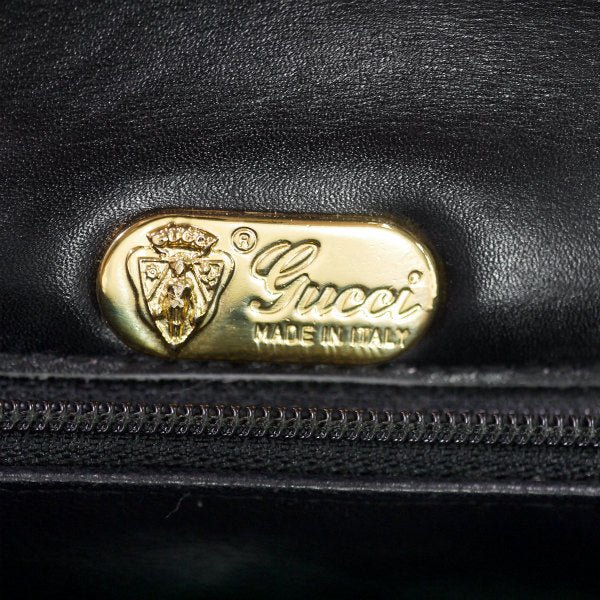 OLD Gucci リザード革 チェーンクラッチ（黒）