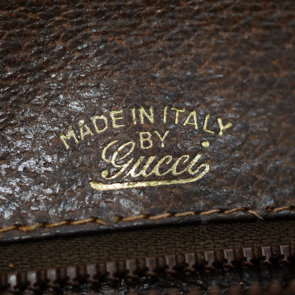 OLD Gucci　GG柄ダブルフラップショルダーバッグ（茶）