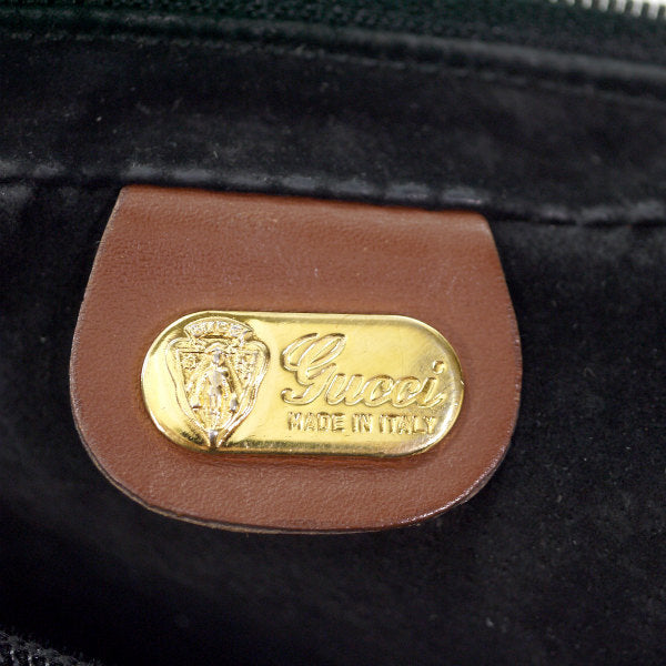OLD Gucci　型押しレザー2WAYポーチバッグ（黒）