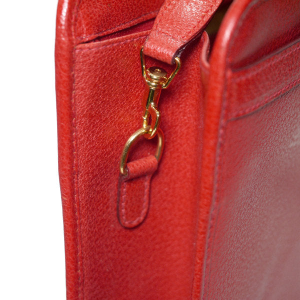 OLD Gucci 総革ショルダー付ブリーフケース（赤）