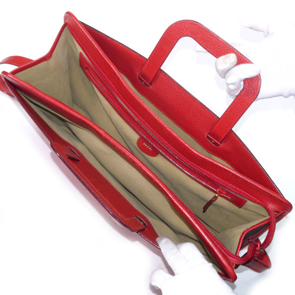 OLD Gucci 総革ショルダー付ブリーフケース（赤）