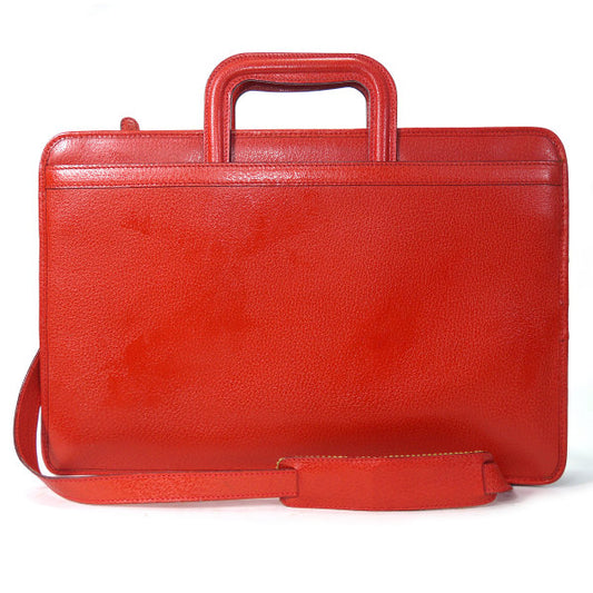 OLD Gucci 総革ショルダー付ブリーフケース（赤）