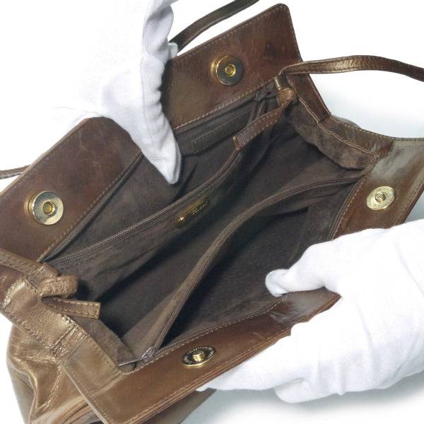 OLD Gucci レア!ドレープ仕様レザーパーティバッグ（ゴールド）