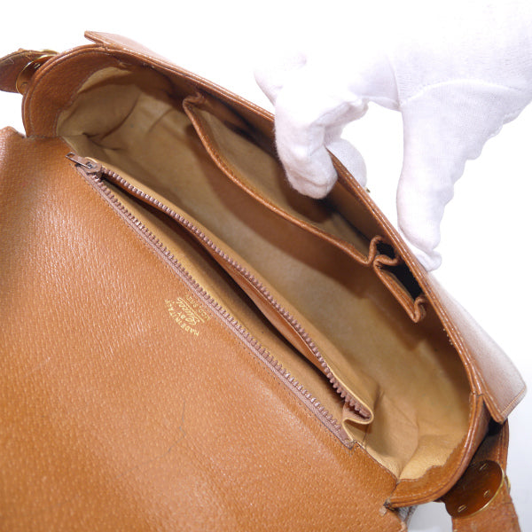 OLD Gucci　ピグスキン ビット×キャップ金具ショルダー（キャメル）