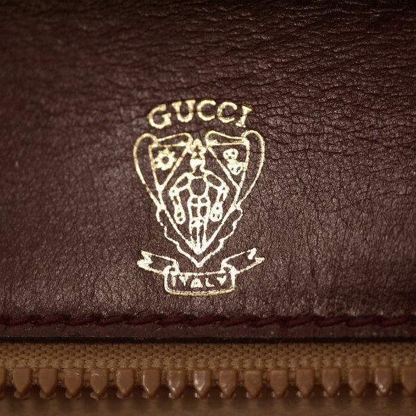 OLD Gucci バイカラー総革2WAYバッグ（ボルドー×紺）