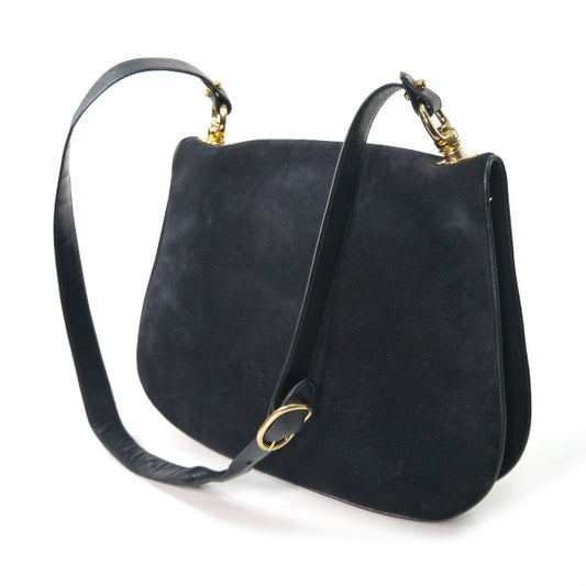 OLD Gucci  ７０sスエード インターロッキングGショルダー（紺）
