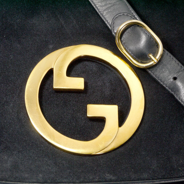 OLD Gucci  ７０sスエード インターロッキングGショルダー（紺）