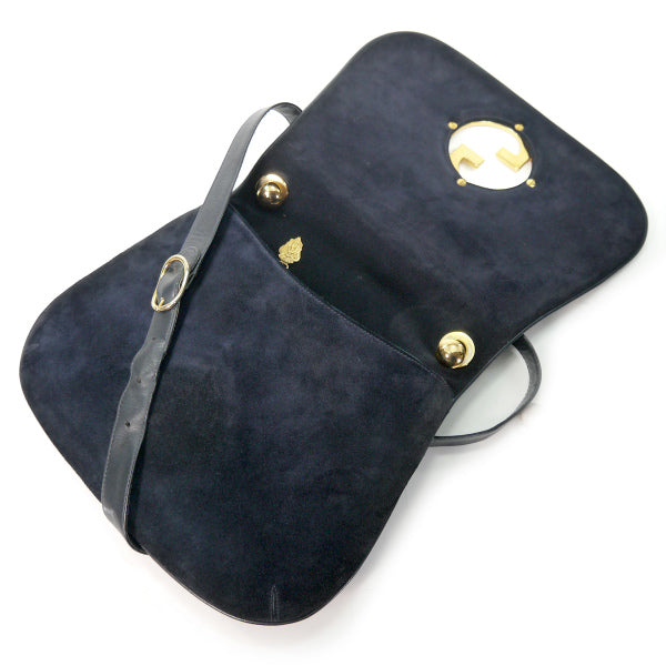 OLD Gucci  ７０sスエード インターロッキングGショルダー（紺）